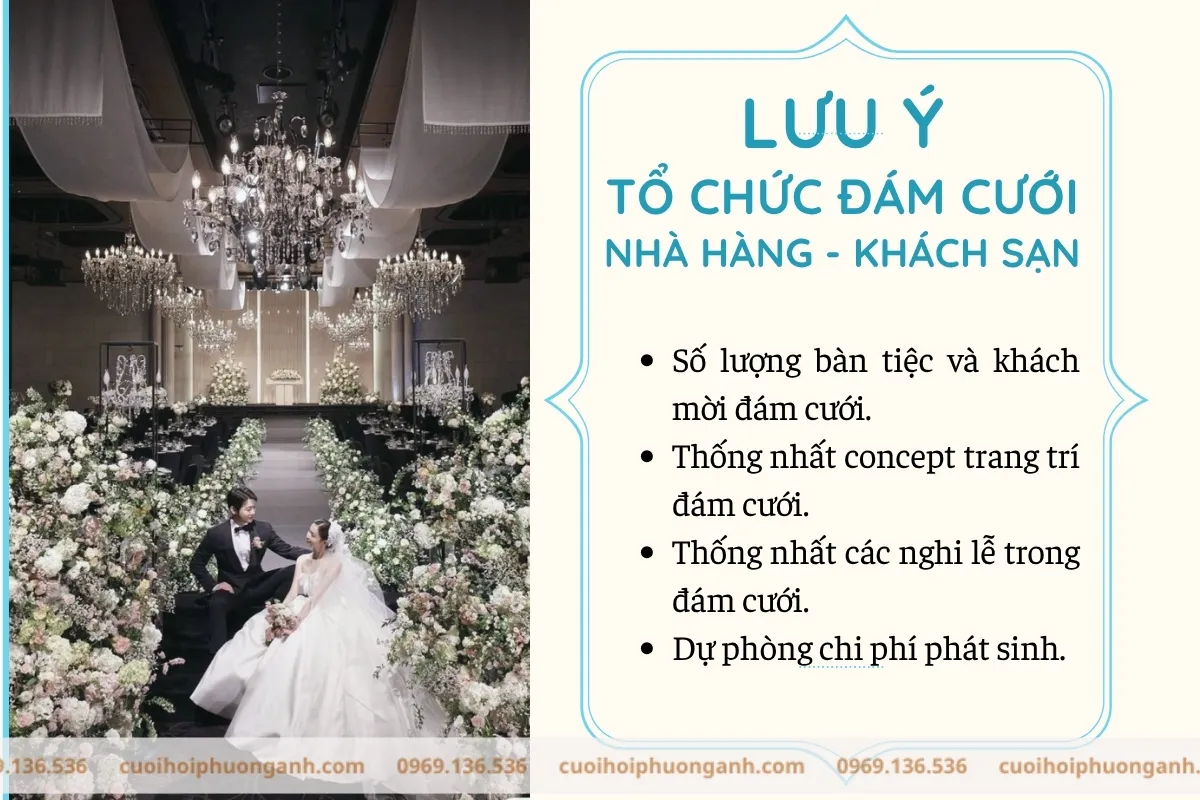 Lưu ý khi tổ chức đám cưới nhà hàng