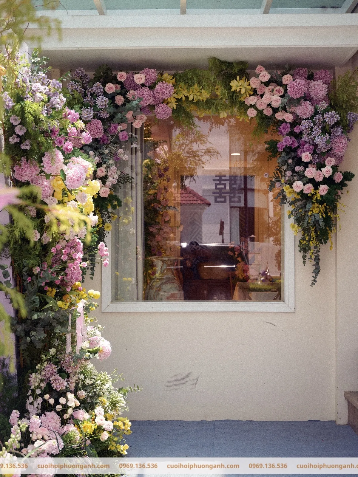 Backdrop chụp ảnh lễ vu quy Bảo Linh và Minh Hiếu 4