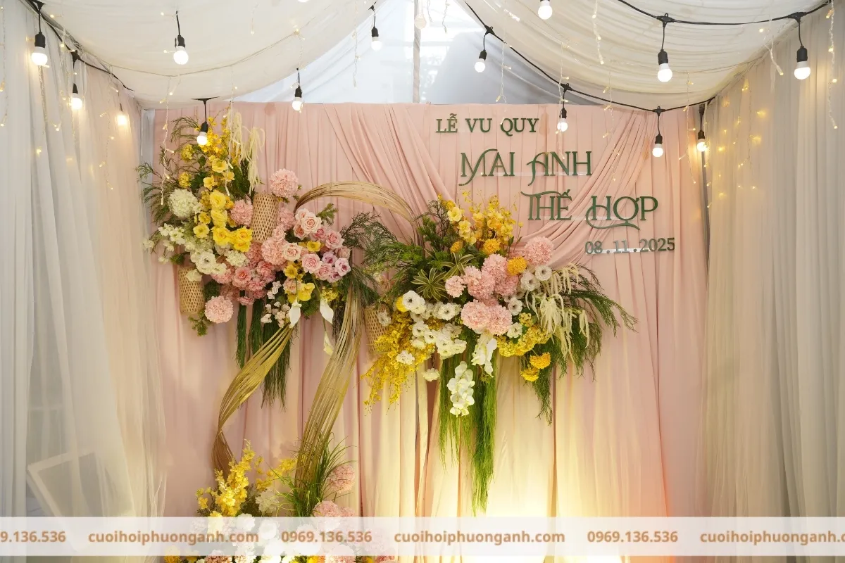 Backdrop lễ vu quy Mai Anh và Thế Hợp 2