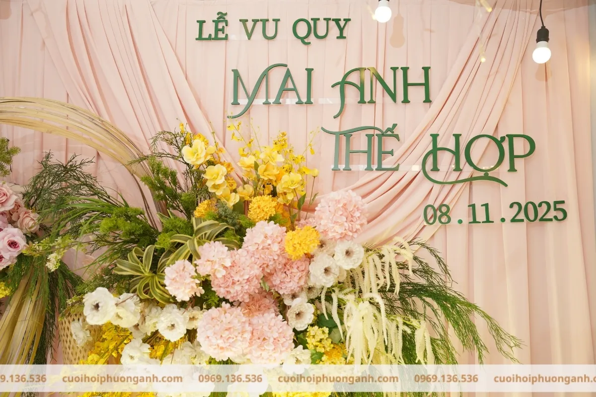 Backdrop lễ vu quy Mai Anh và Thế Hợp 3