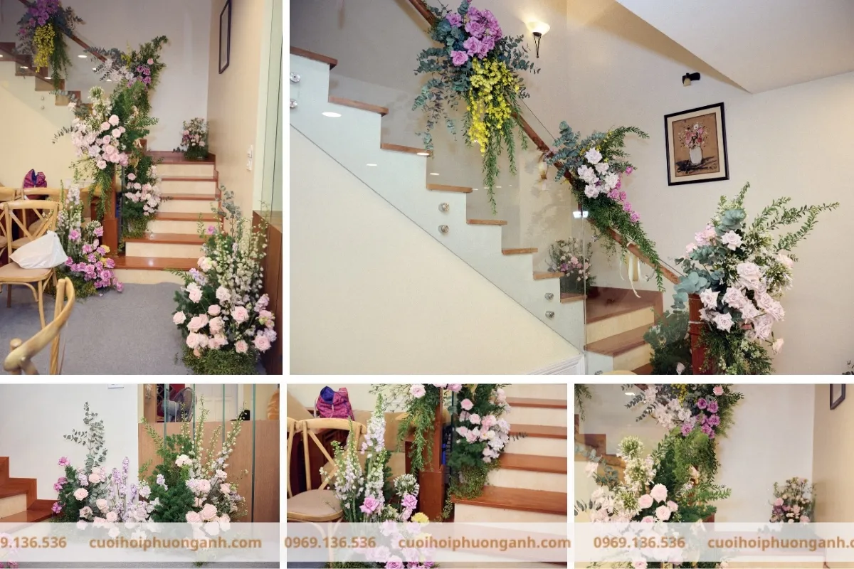 Trang trí cầu thang đám cưới cặp đôi Bảo Linh và Minh Hiếu 1