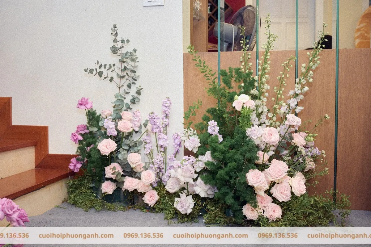 Trang trí cầu thang đám cưới cặp đôi Bảo Linh và Minh Hiếu 5