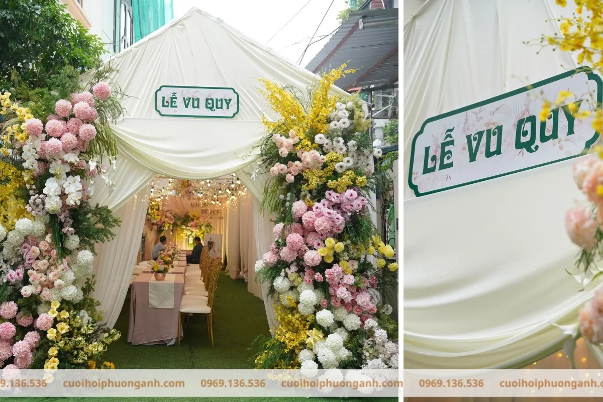 Cổng hoa lễ vu quy Mai Anh và Thế Hợp 1