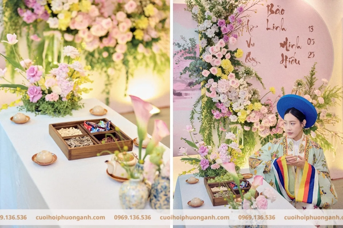 Trang trí bàn tiệc lễ vu quy Bảo Linh và Minh Hiếu 1