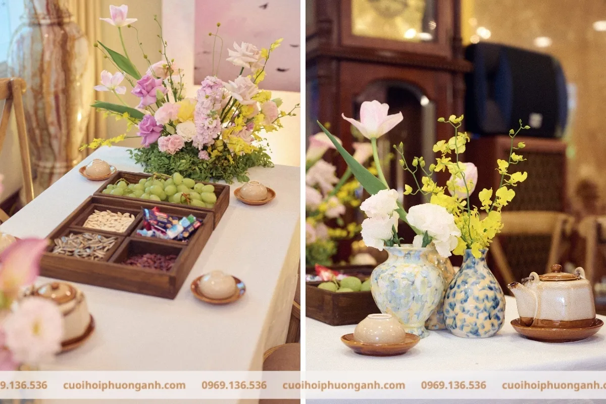 Trang trí bàn tiệc lễ vu quy Bảo Linh và Minh Hiếu 3