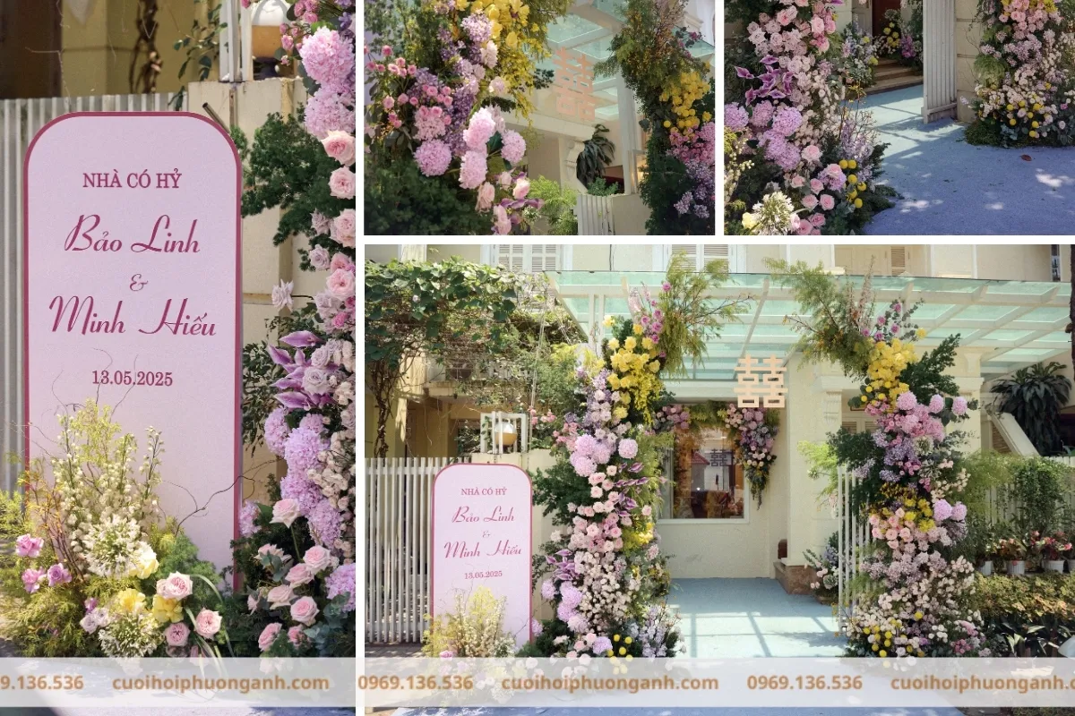 Trang trí cổng cưới cặp đôi Bảo Linh và Minh Hiếu 1