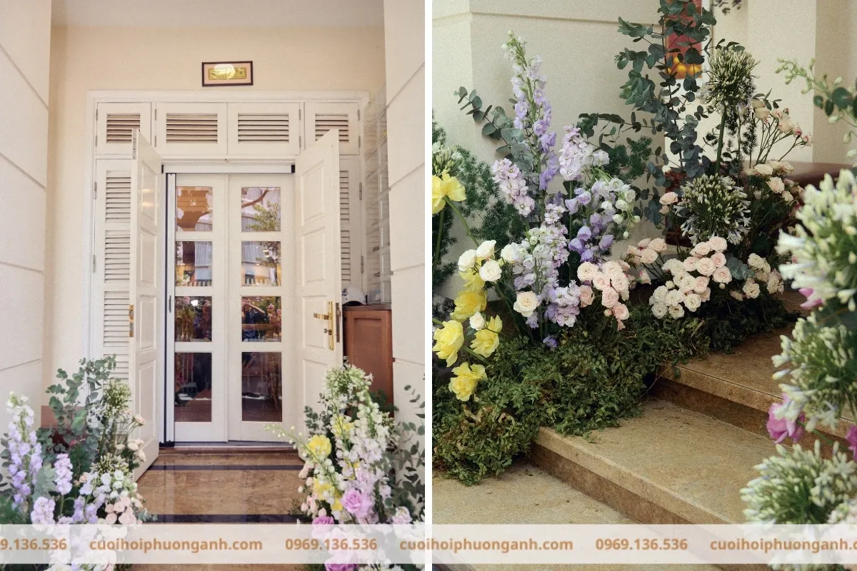 Trang trí lối ra vào lễ vu quy Bảo Linh và Minh Hiếu 1