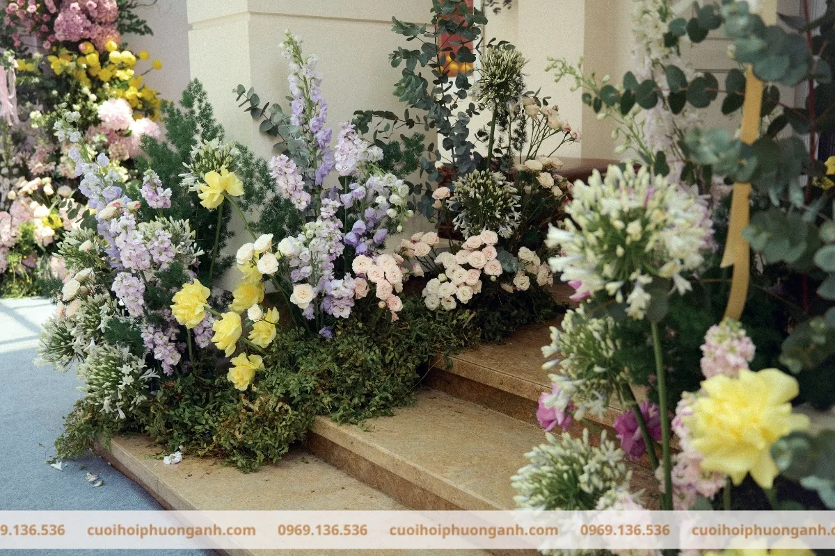 Trang trí lối ra vào lễ vu quy Bảo Linh và Minh Hiếu 2