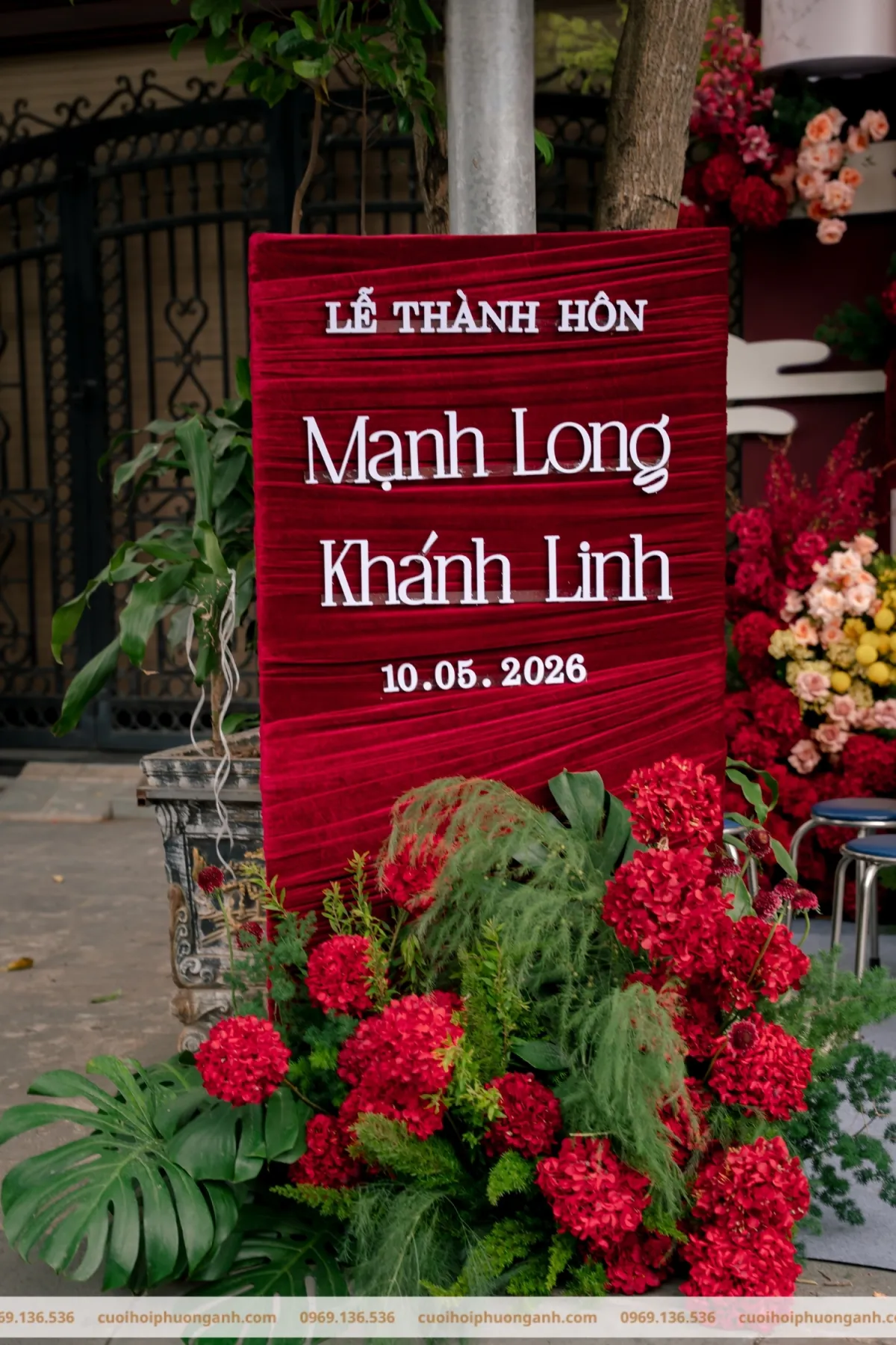 Bảng welcome lễ thành hôn Mạnh Long và Khánh Linh