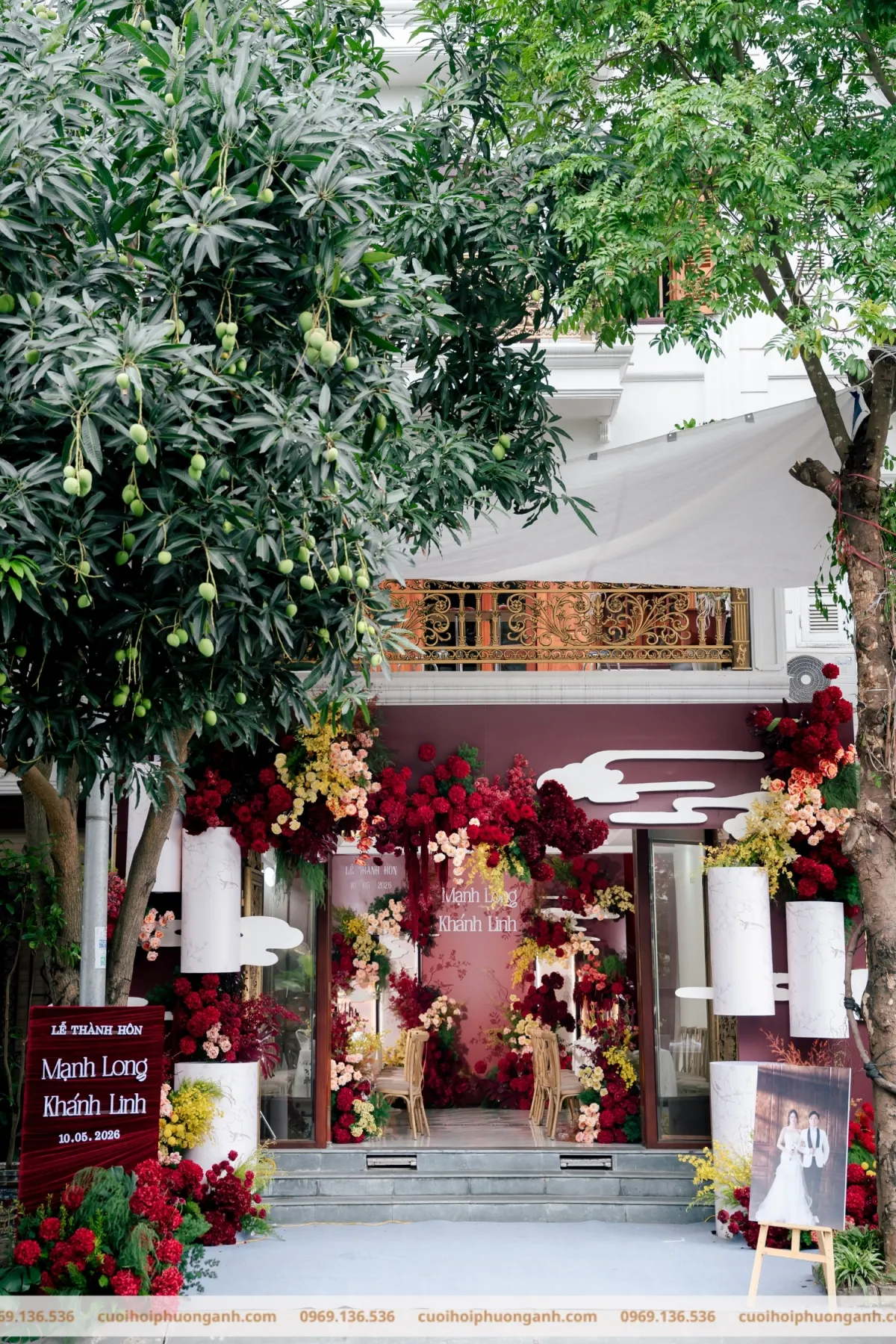 Cổng hoa welcome lễ thành hôn Mạnh Long và Khánh Linh