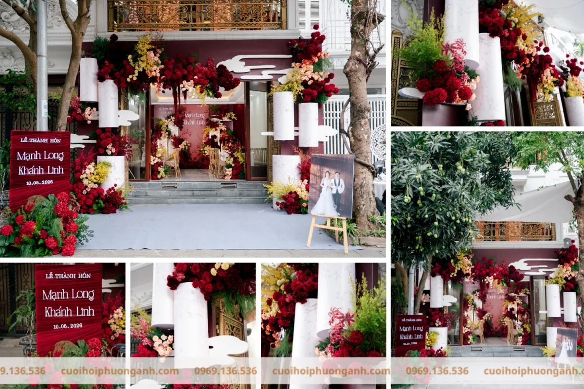 Cổng hoa welcome lễ thành hôn Mạnh Long và Khánh Linh