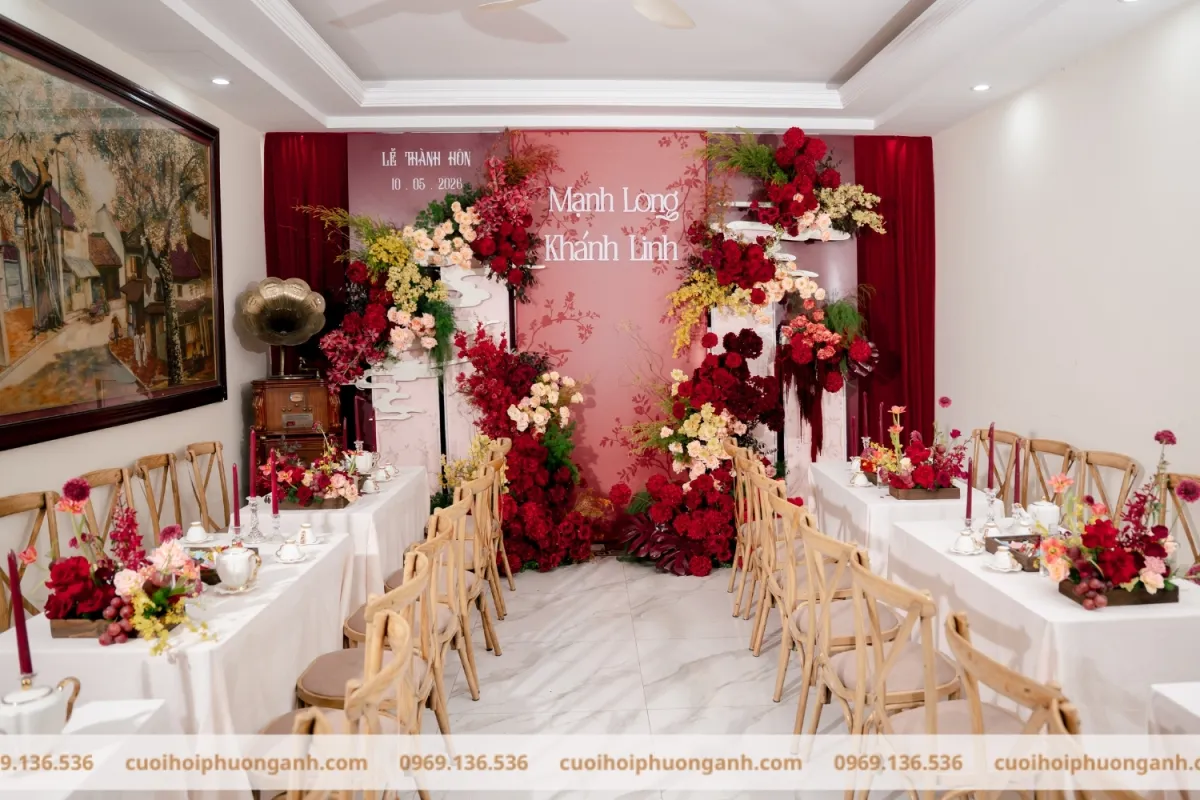 Không gian lễ thành hôn Mạnh Long và Khánh Linh