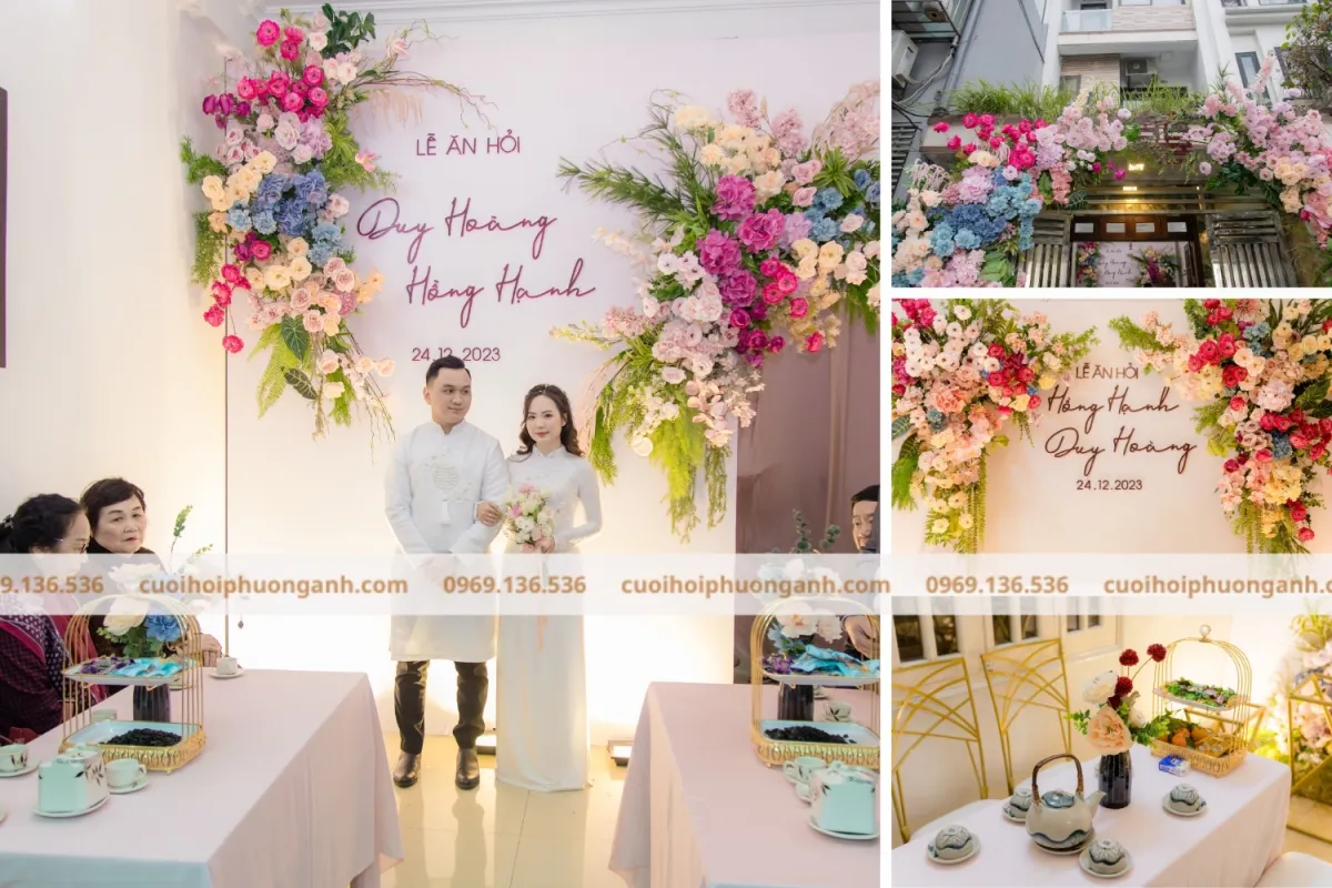 Không gian lễ ăn hỏi cặp đôi Duy Hoàng và Hồng Hạnh