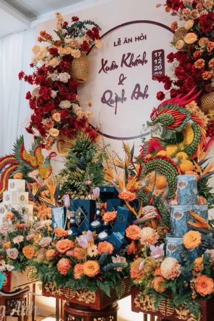 Tráp cưới hỏi Rồng Phượng của chú rể Xuân Khánh