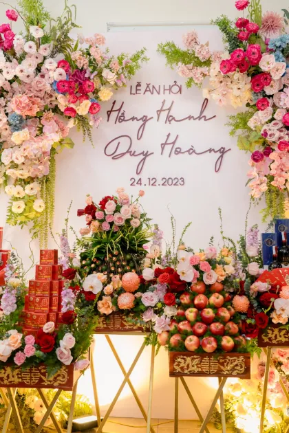 Mẫu tráp ăn hỏi 7 lễ chú rể Duy Hoàng - cô dâu Hồng Hạnh 