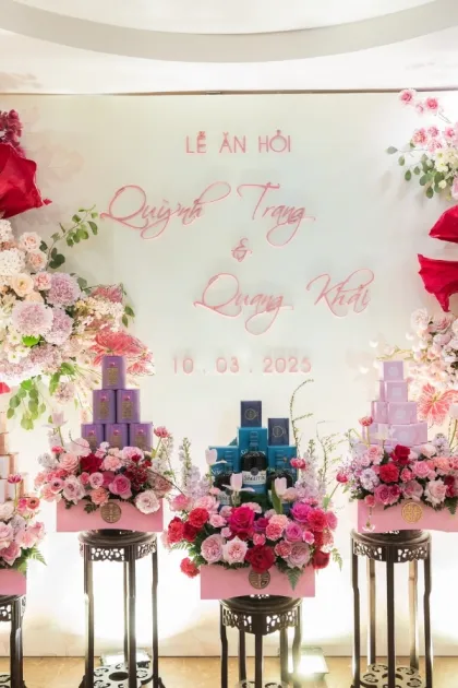 tráp ăn hỏi Quang Khải và Quỳnh Trang