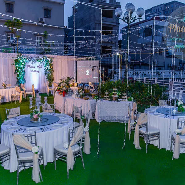 Trang trí lễ vu quy + Tiệc cưới ngoài trời Thu Phương, Đăng Tú 2017